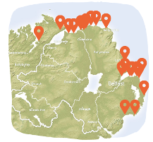 Map of eggcase locations